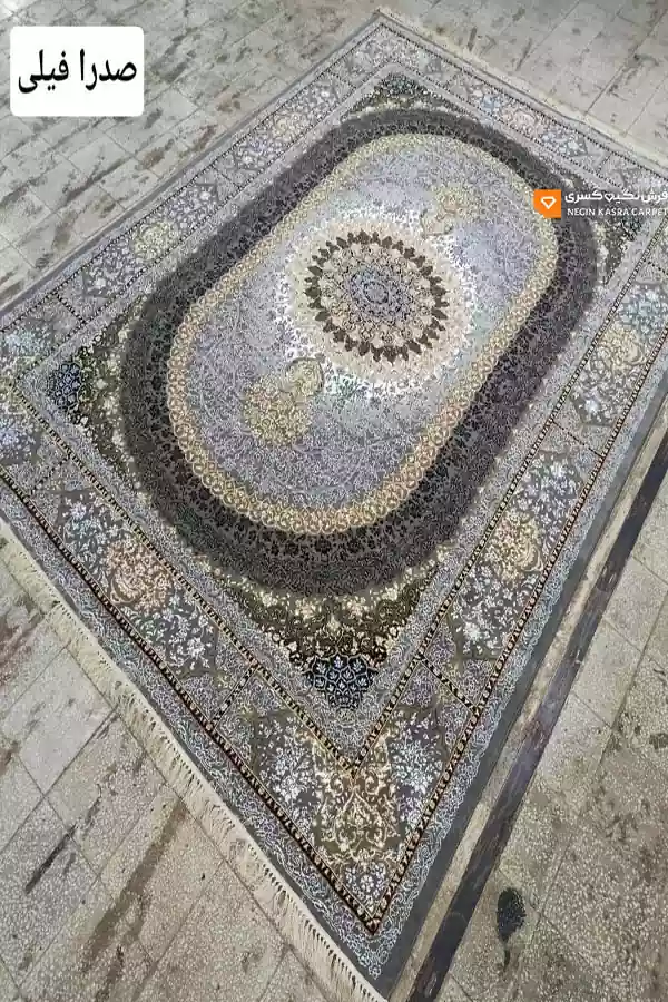 فرش صدرا 440 شانه نگین کسری کاشان